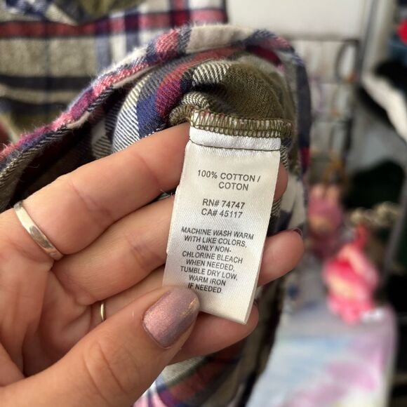 Natural Reflections Multicolor Plaid Flannel Shirt women’s medium - Picture 3 of 5